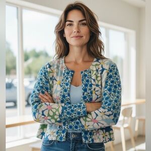 Floral terrycloth Jacket by - Royal Native